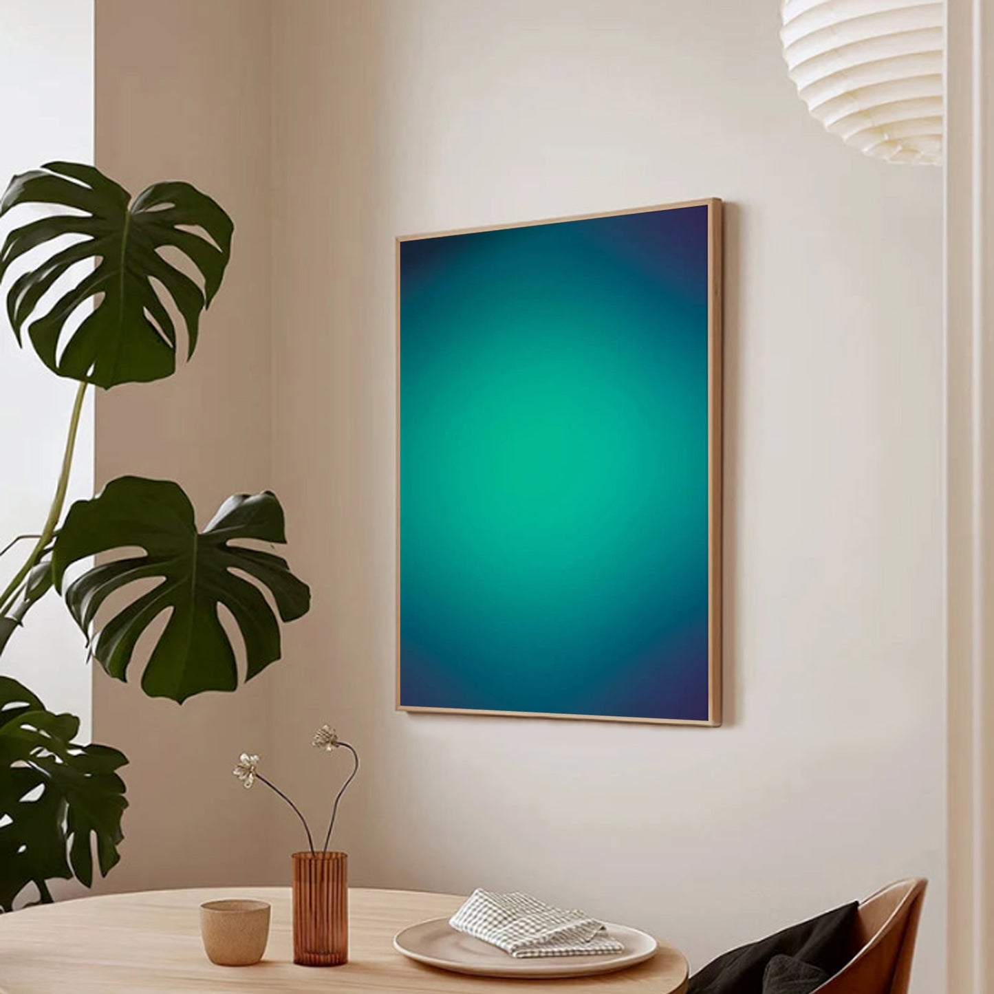 Halo Gradient Kunst (Grøn Blå)