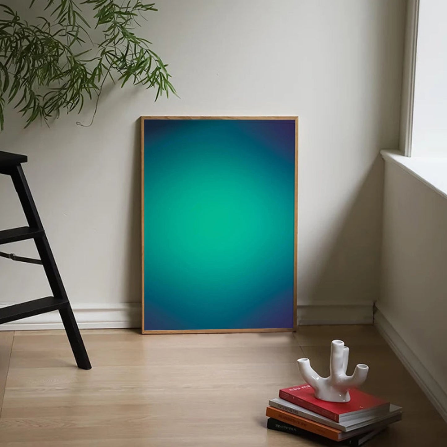 Halo Gradient Kunst (Grøn Blå)