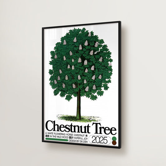 Japanese Vintage Chestnut Tree Poster