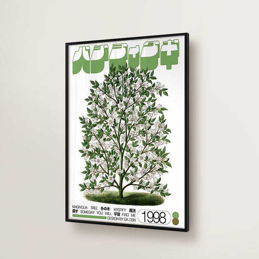 Japanese Vintage Magnolia Tree Poster