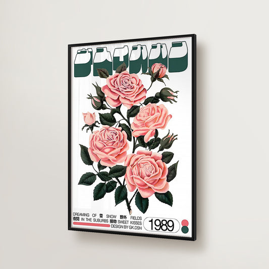 Japanese Vintage Sweet Kisses Rose Poster
