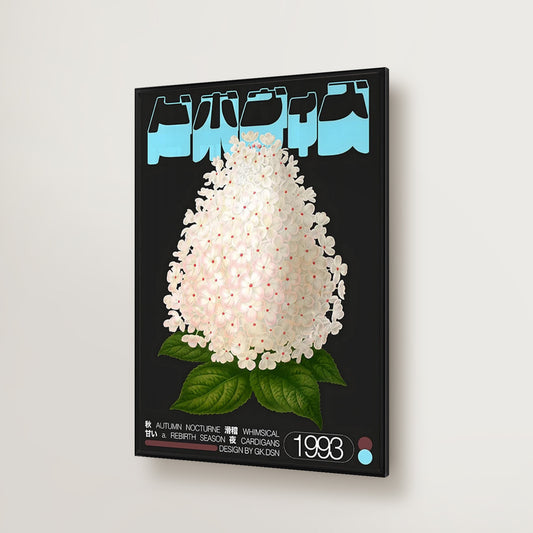 Japanese Vintage White Hydrangea Poster