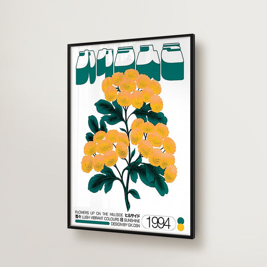 Japanese Vintage Yellow Petal Tree Poster