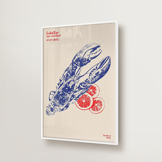 Lobster Retro Japanese Screen Art