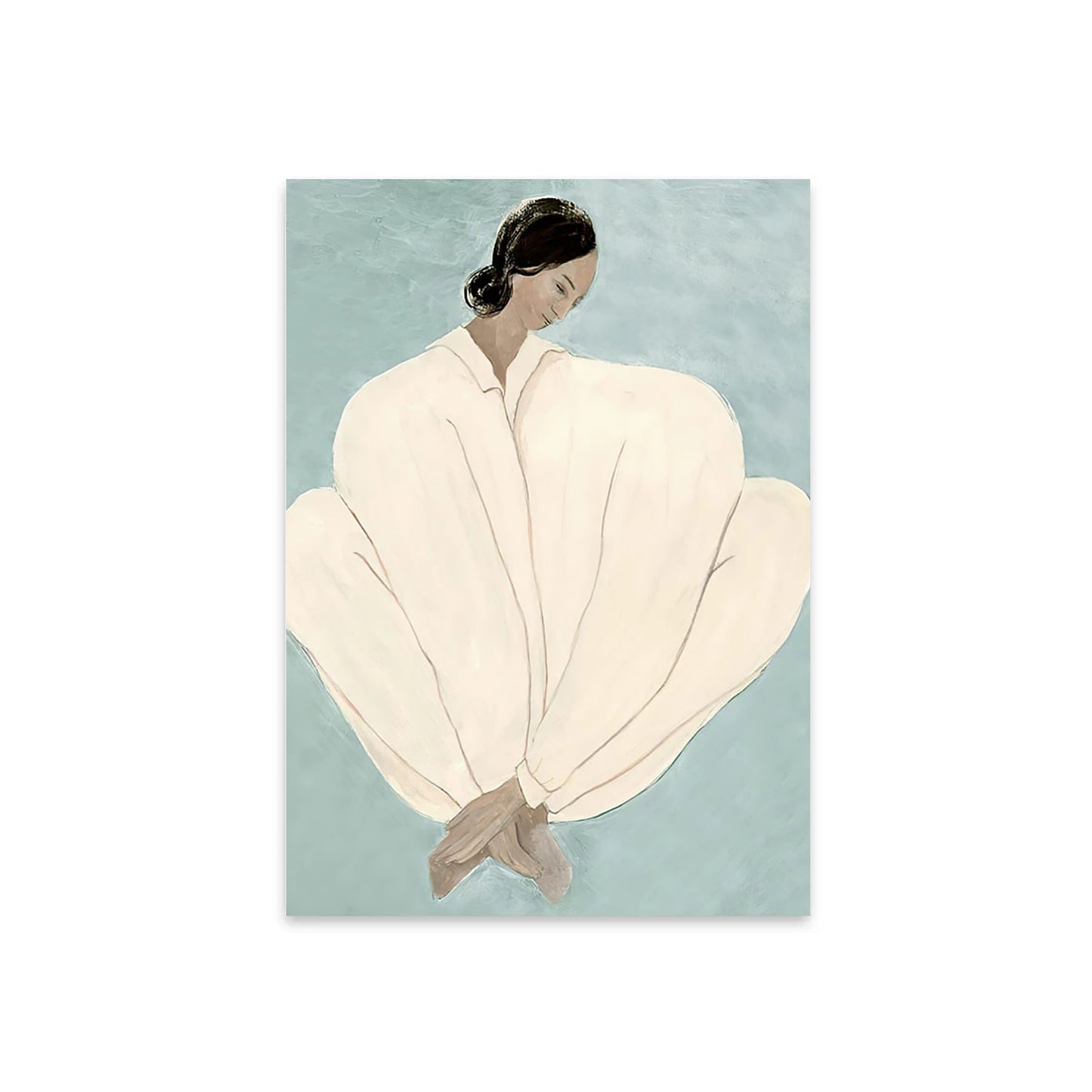 Nordic Woman in White Pajama Portrait