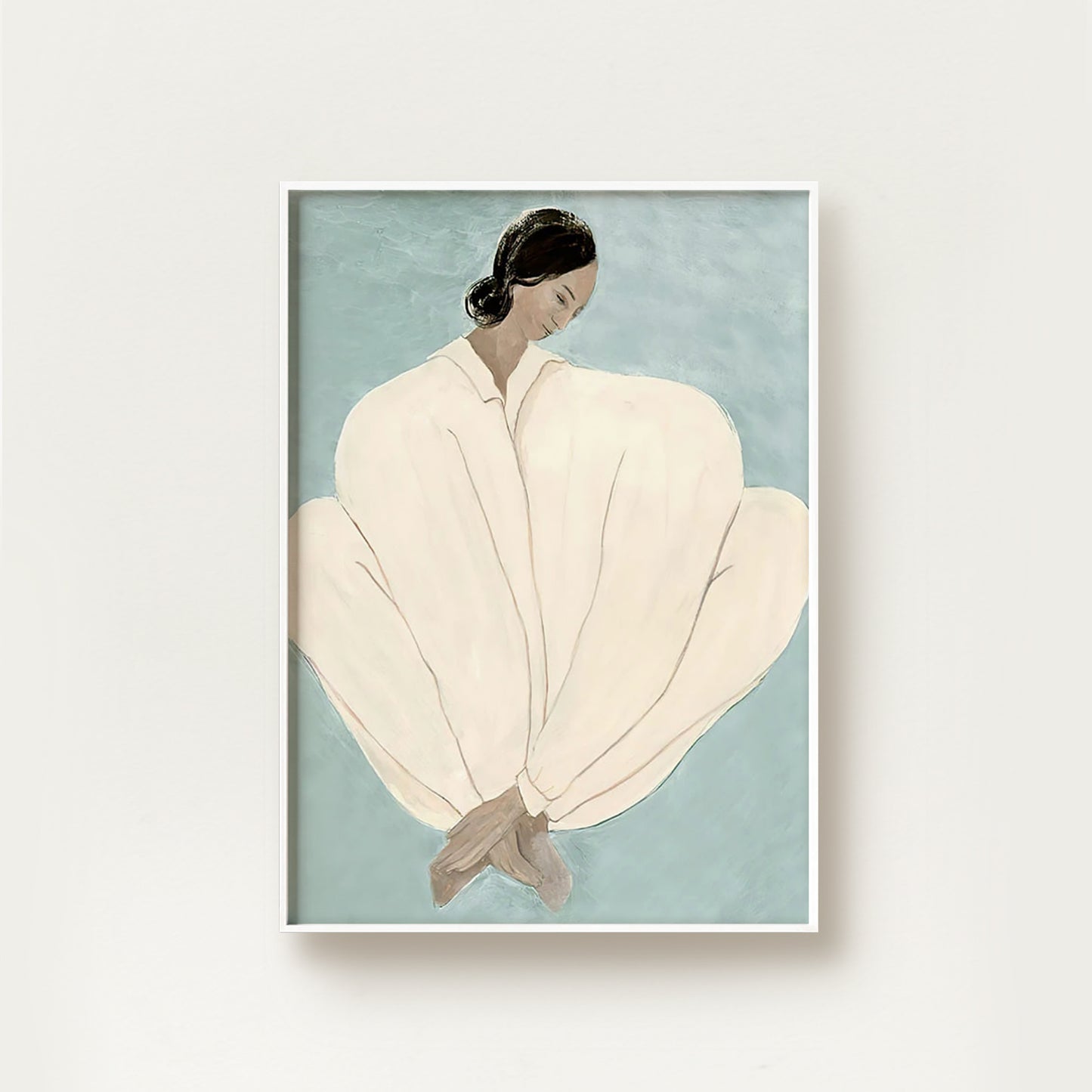 Nordic Woman in White Pajama Portrait