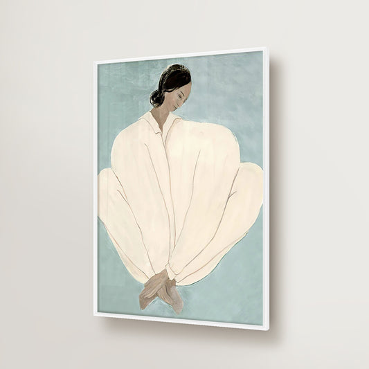 Nordic Woman in White Pajama Portrait