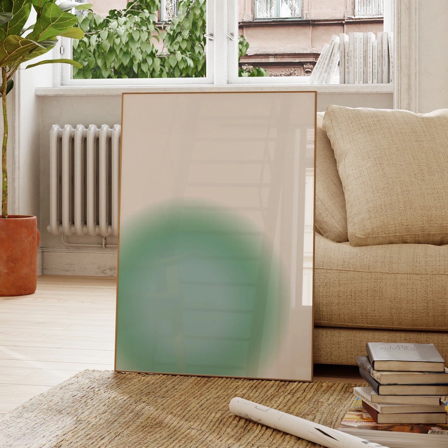 Farbverlauf Salbeigrün Aura