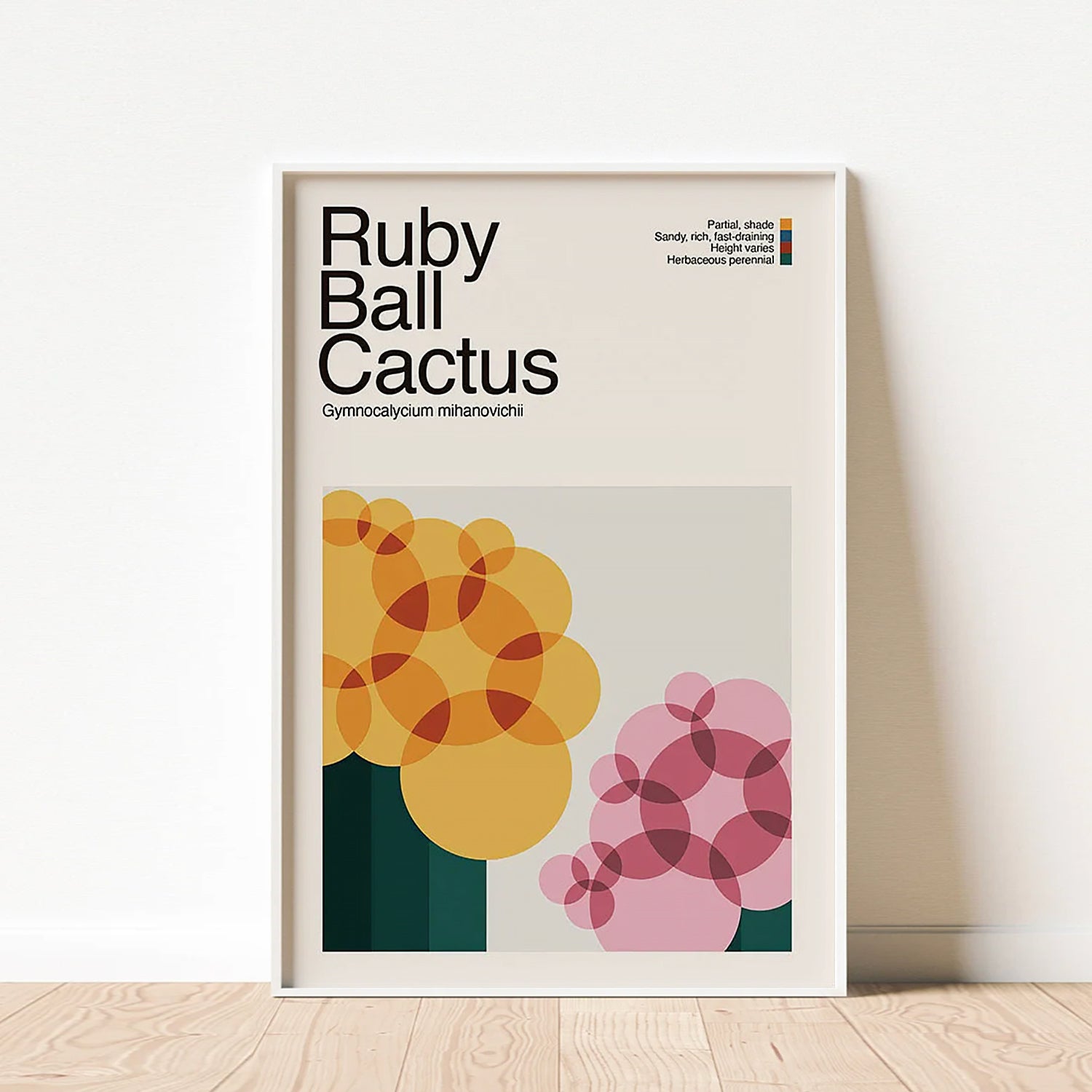Abstract Ruby Ball Cactus Plant Graphic Art-thumbmail-3