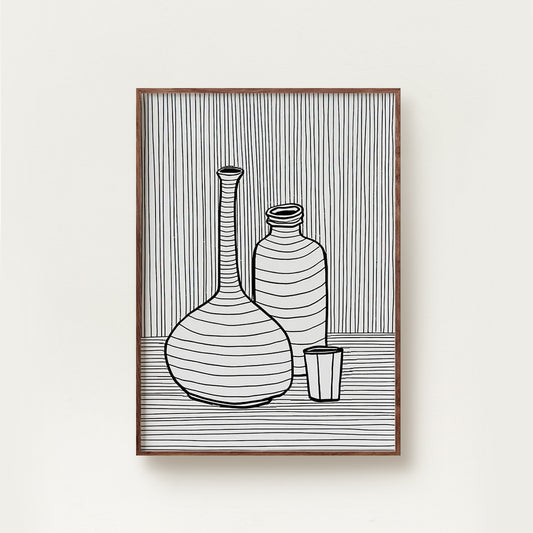 Abstract Vases Line Art