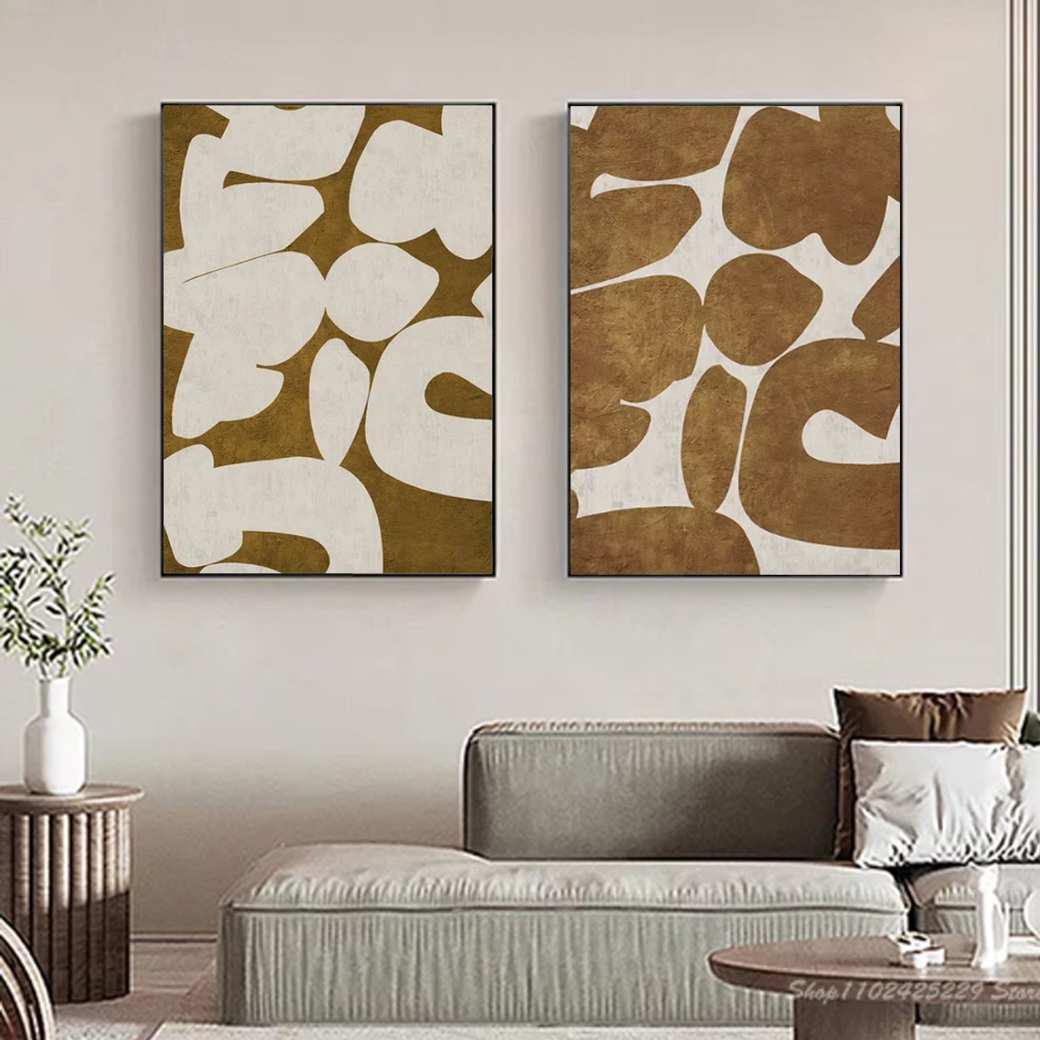 Brown White Abstract Geometry-thumbmail-4