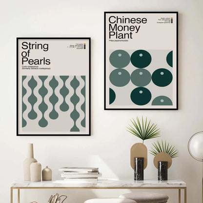Abstract String of Pearls Plant Graphic Art