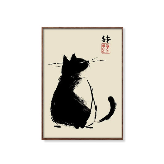 Japanische Vintage schwarze Katze