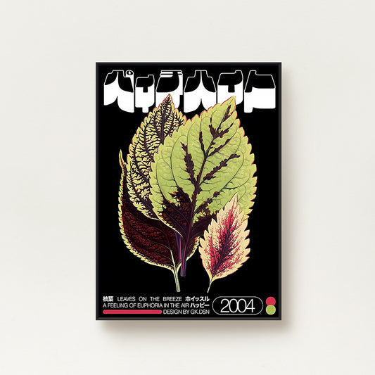 Japanese Vintage Coleus Leaves Poster