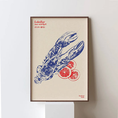 Lobster Retro Japanese Screen Art