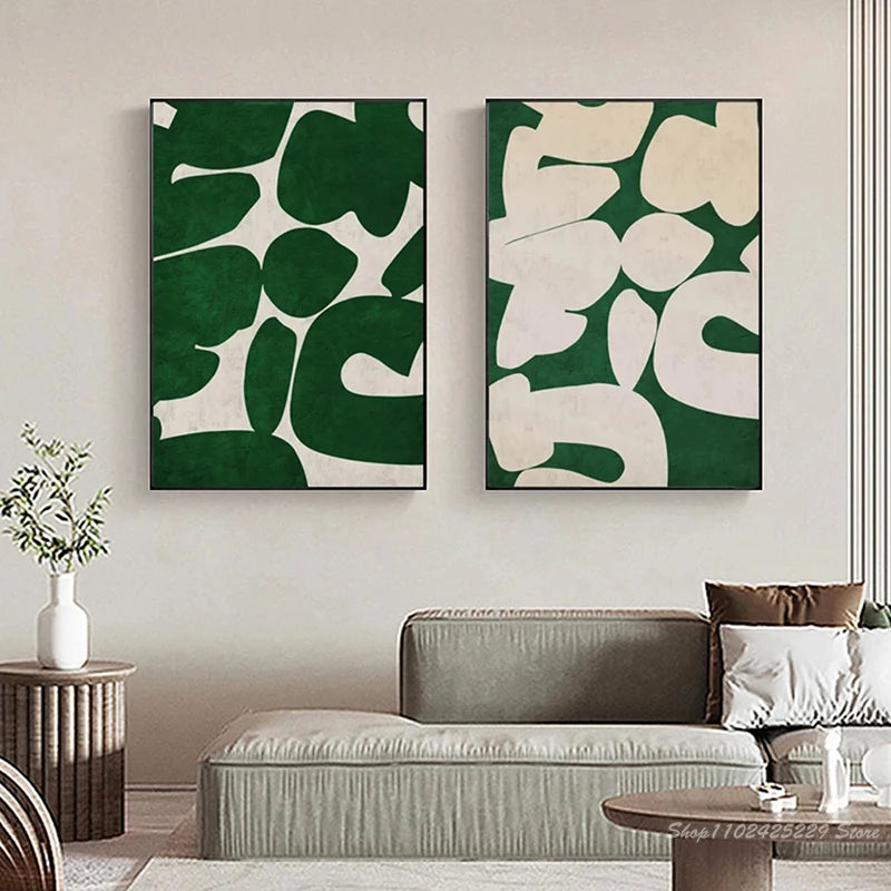 Green White Abstract Geometry