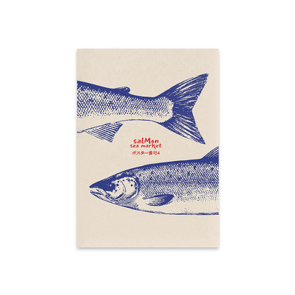Salmon Retro Japanese Screen Art