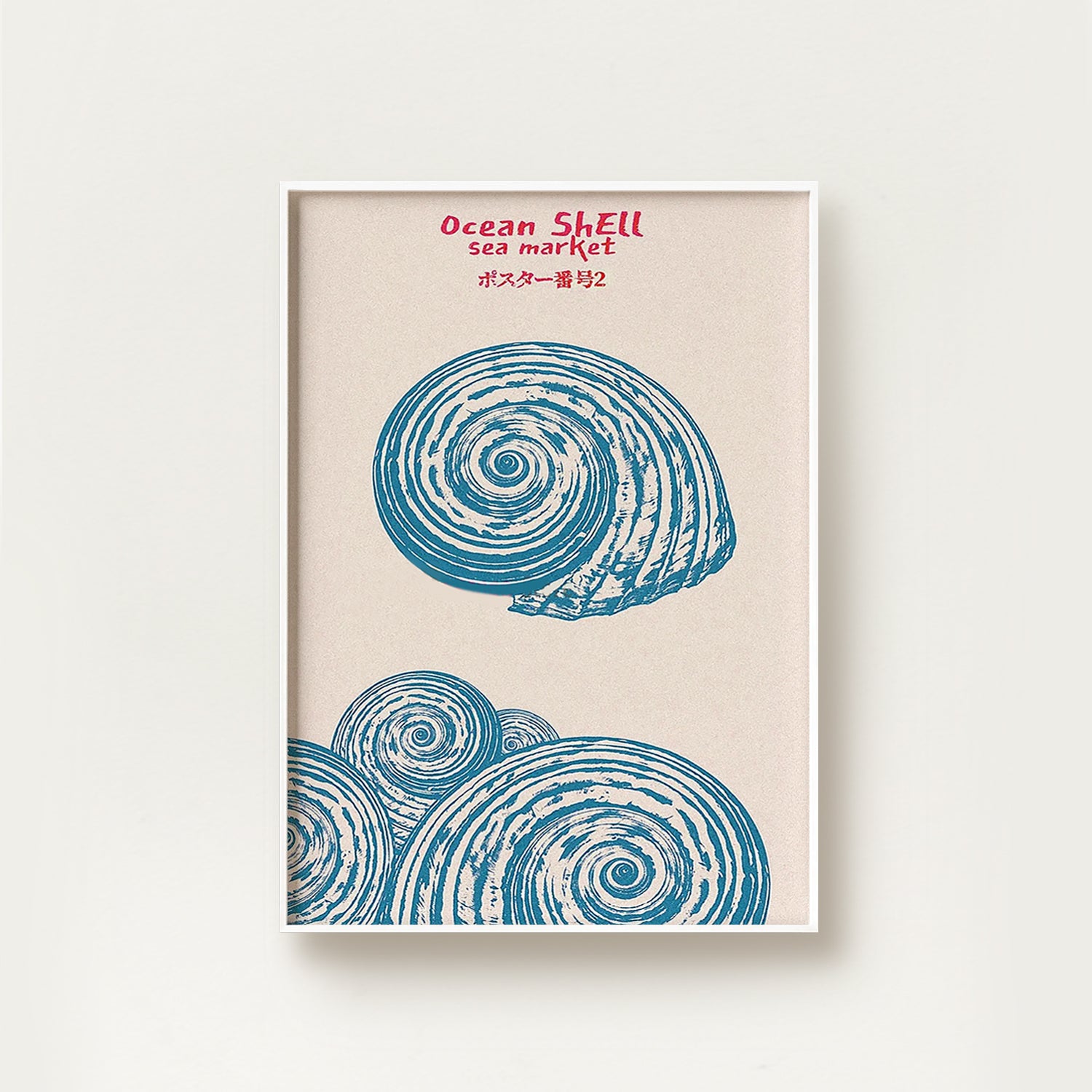 Sea Shell Retro Japanese Screen Art