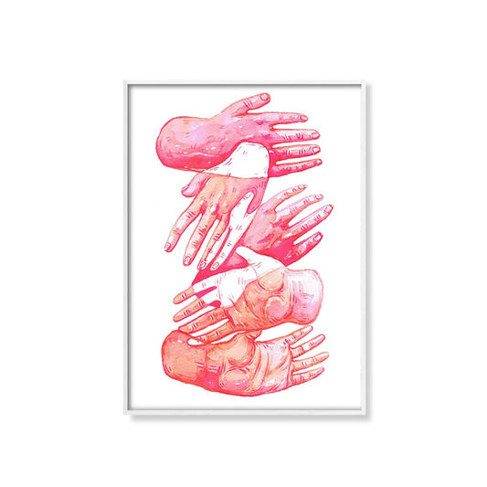 Stacked Pink Hands