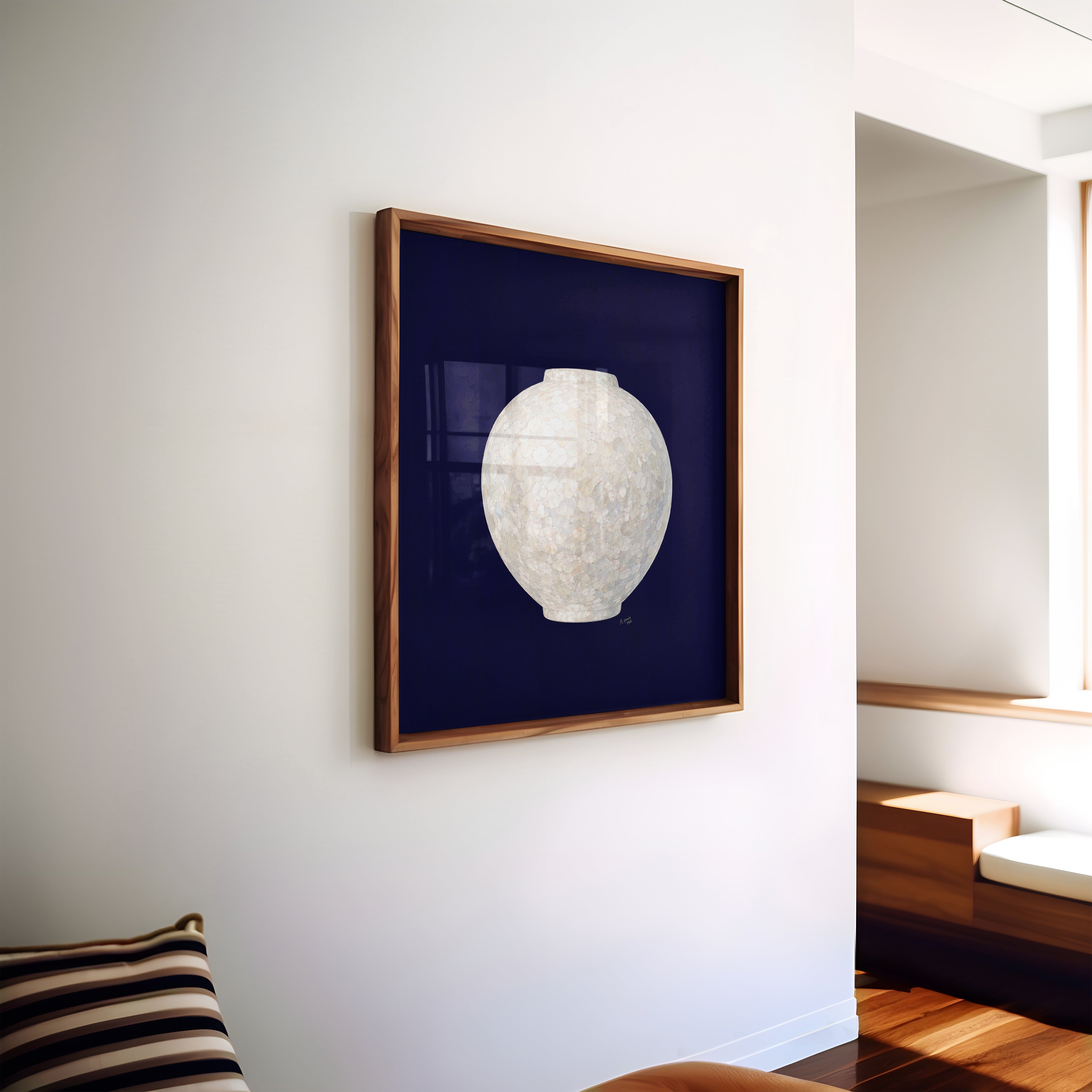 White Moon Jar in Deep Blue-thumbmail-2