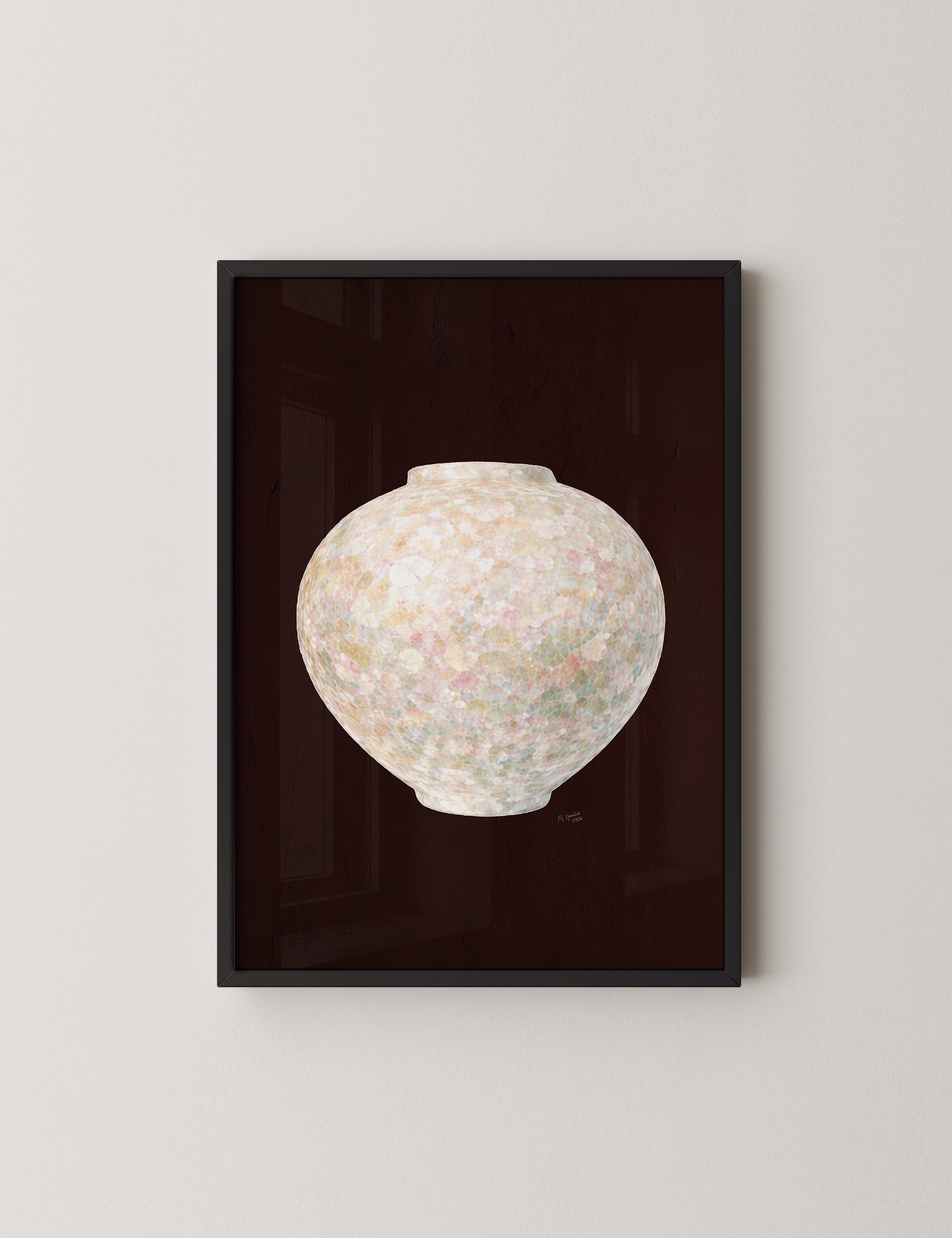 Warm Pastel Moon Jar in Deep Red-thumbmail-6