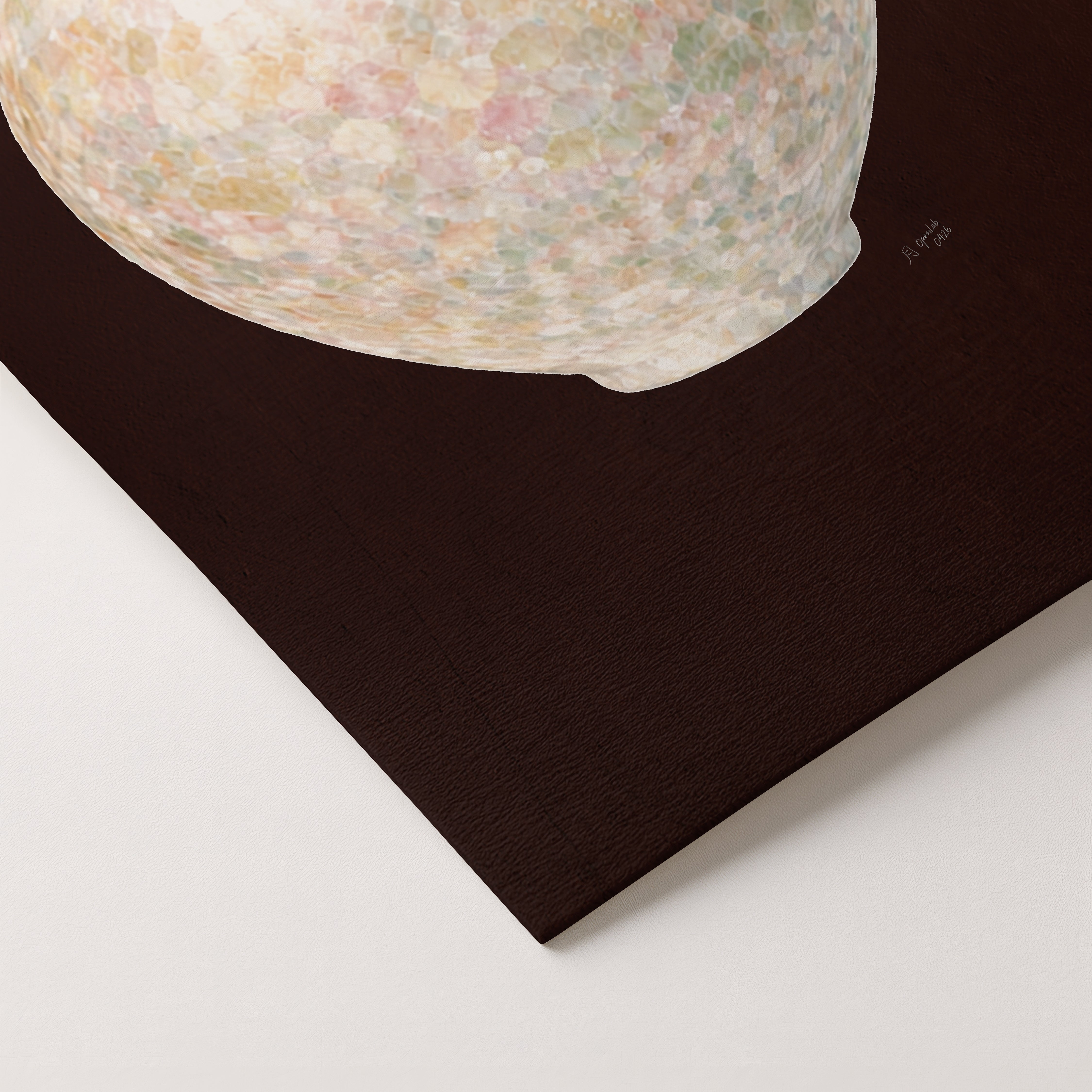 Warm Pastel Moon Jar in Deep Red-thumbmail-4