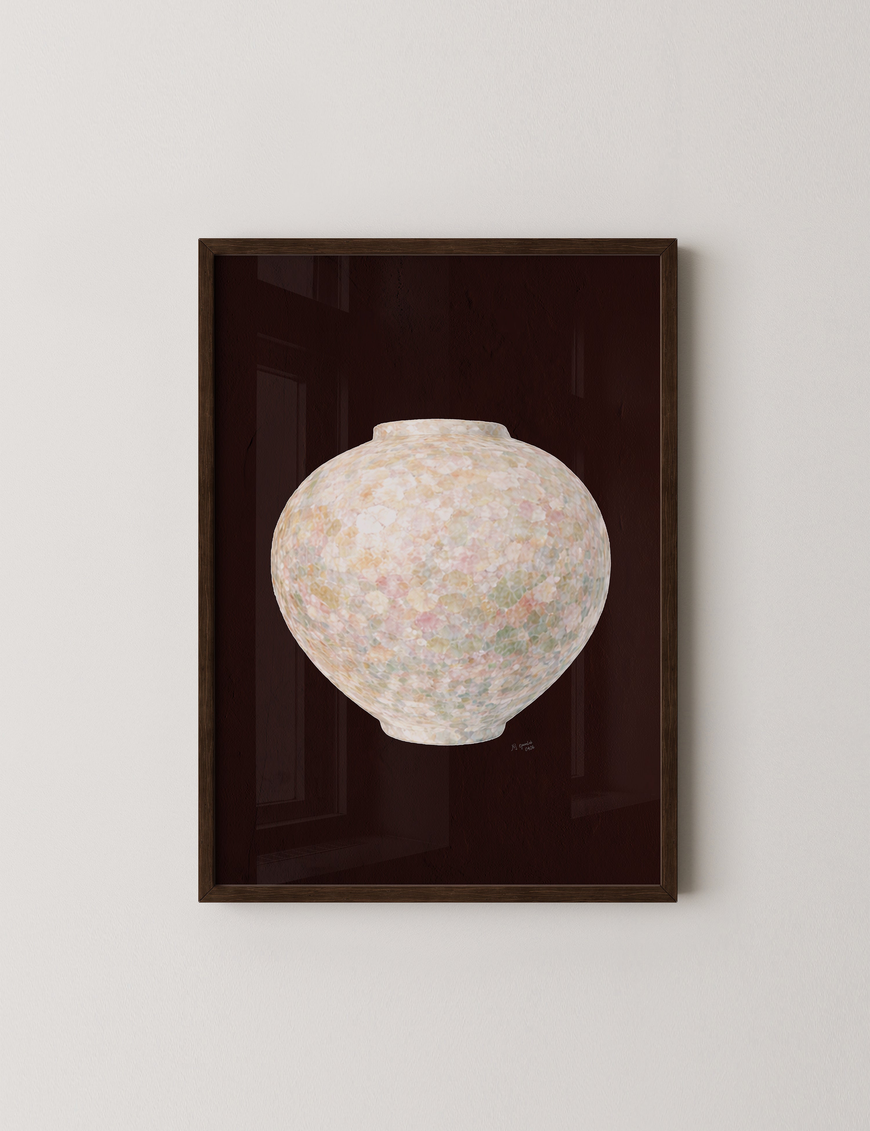 Warm Pastel Moon Jar in Deep Red-thumbmail-10