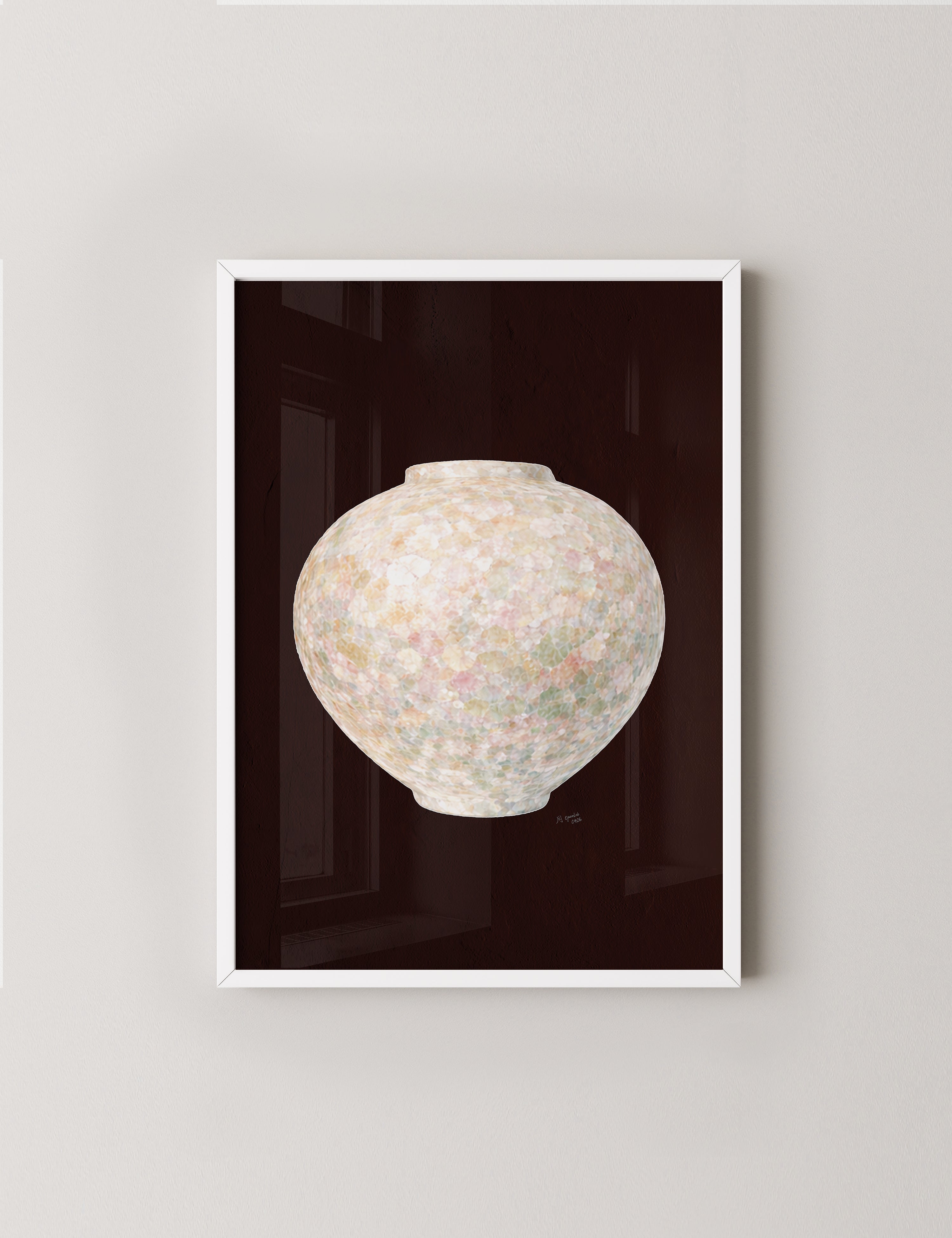 Warm Pastel Moon Jar in Deep Red-thumbmail-11