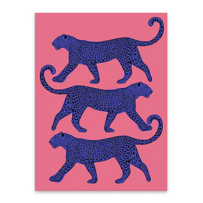 Blue Leopard Illustration Art