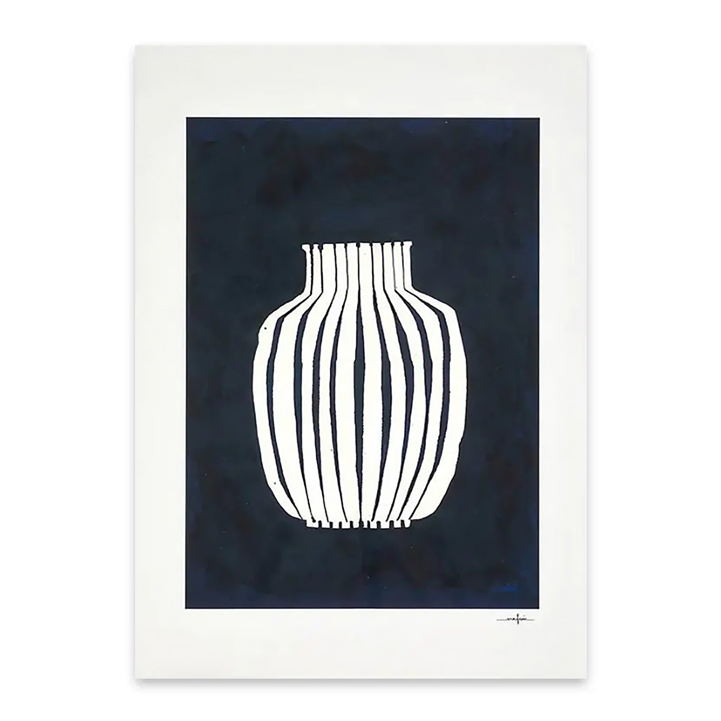 White Striped Vase