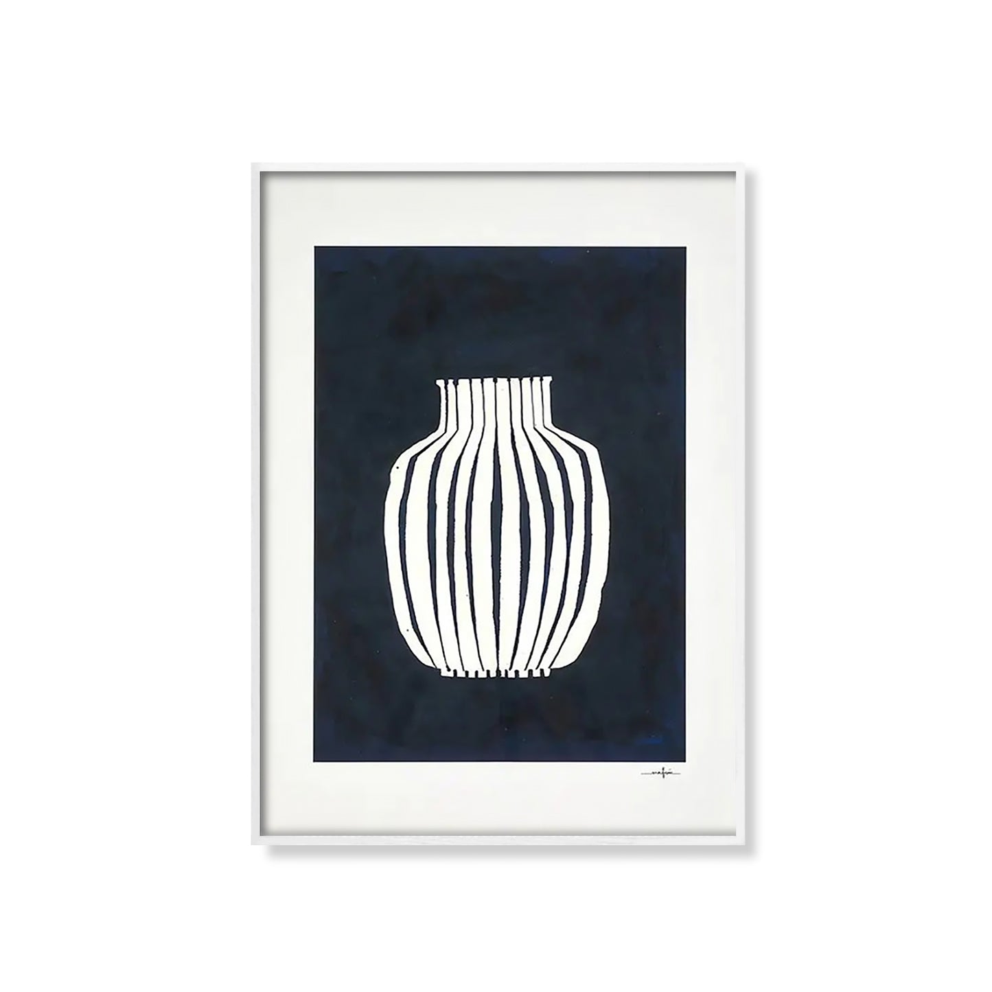 White Striped Vase